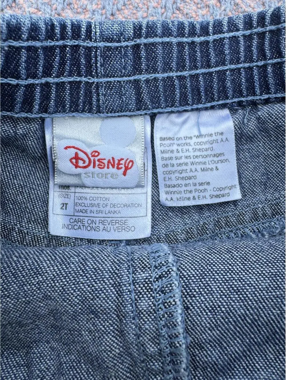 Vintage Disney Store Winnie the Pooh Denim Skirt for Toddler 2T